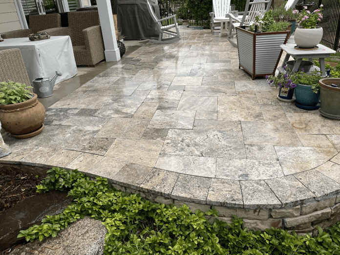 travertine patio design